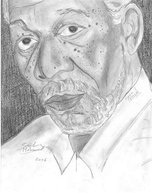 This is a portrait of The American actor Morgan Freeman
Morgan Freeman (born June 1, 1937) is an American actor, producer and narrator. Freeman won an Academy Award in 2005 for Best Supporting Actor with Million Dollar Baby (2004), and he has received Oscar nominations for his performances in Street Smart(1987), Driving Miss Daisy (1989), The Shawshank Redemption (1994) and Invictus (2009). He has also won a Golden Globe Awardand a Screen Actors Guild Award.

Freeman has appeared in many other box office hits, including Glory (1989), Robin Hood: Prince of Thieves (1991), Seven (1995), Deep Impact (1998), The Sum of All Fears (2002), Bruce Almighty (2003), The Dark Knight Trilogy (2005–2012), Wanted (2008), RED(2010), Now You See Me (2013), The Lego Movie (2014), and Lucy (2014). He rose to fame as part of the cast of the 1970s children's program The Electric Company. Morgan Freeman is ranked as the 4th highest box office star with over $4.316 billion total box office gross, an average of $74.4 million per film.