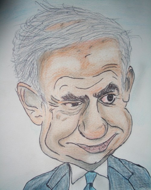 Caricature of the president of Israel Benjamin Natnyaho