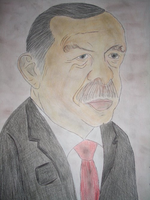 This is a caricature of the president of Turkey Rajab Tayeb Erdogan