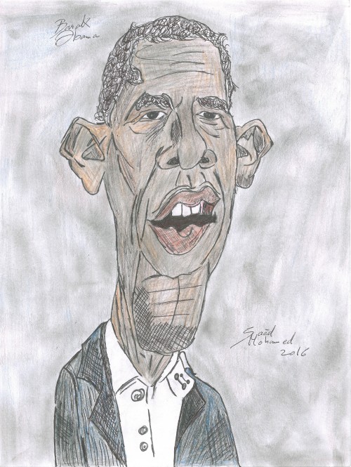 This is a caricature of Barak Obama