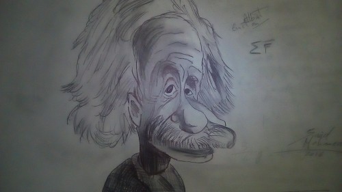 Caricature of Albert Einstein