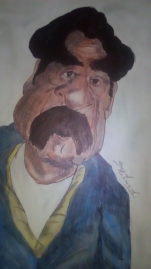 Caricature of Saddam Hussein