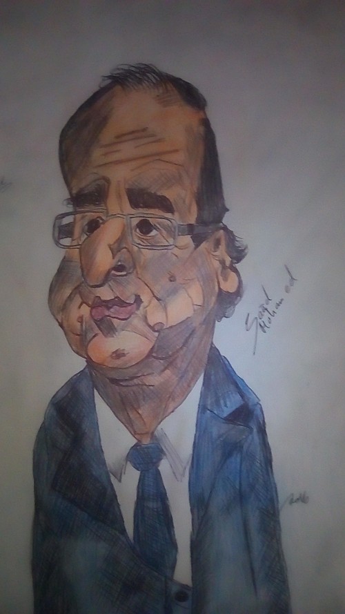 Caricature of the  president of France