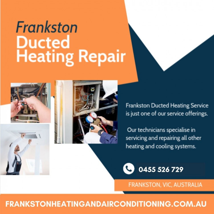 If your ducted heating system is not working efficiently, and needs a repair, then contact us today because we are your local HVAC expert company. Frankston Ducted Heating Service is just one of our service offerings. Our technicians specialize in servicing and repairing all other heating and cooling systems. To schedule your service, visit our website or call us at 0455 526 729.

http://frankstonheatingandairconditioning.com.au/frankston-ducted-heating-repairs-service/