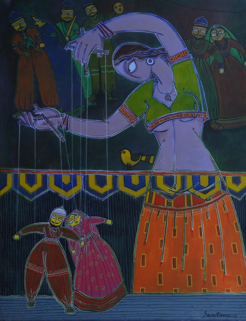 An Indian lady as a Puppeteer.