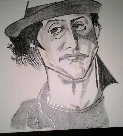 Portrait of SYLVESTER STALLONE.
Graphite work on A3 paper.
By  huqfarha.