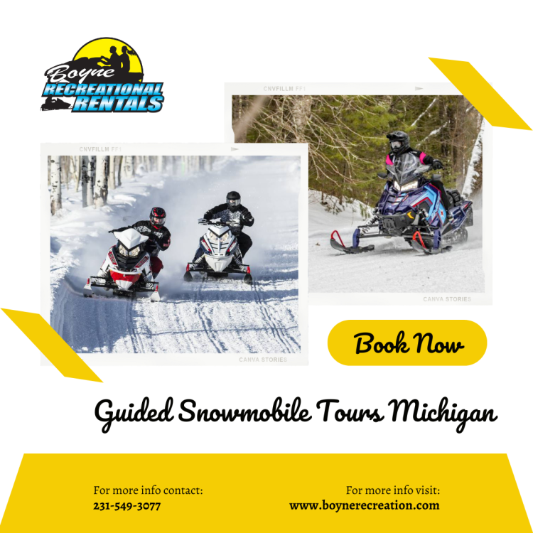 Discover the beauty of Michigan's winter wonderland on guided snowmobile tours. Let our experienced guides lead you through scenic trails and create lasting memories in the snow. https://www.boynerecreation.com/snowmobile-rentals-boyne-bluegreen-trail-ride